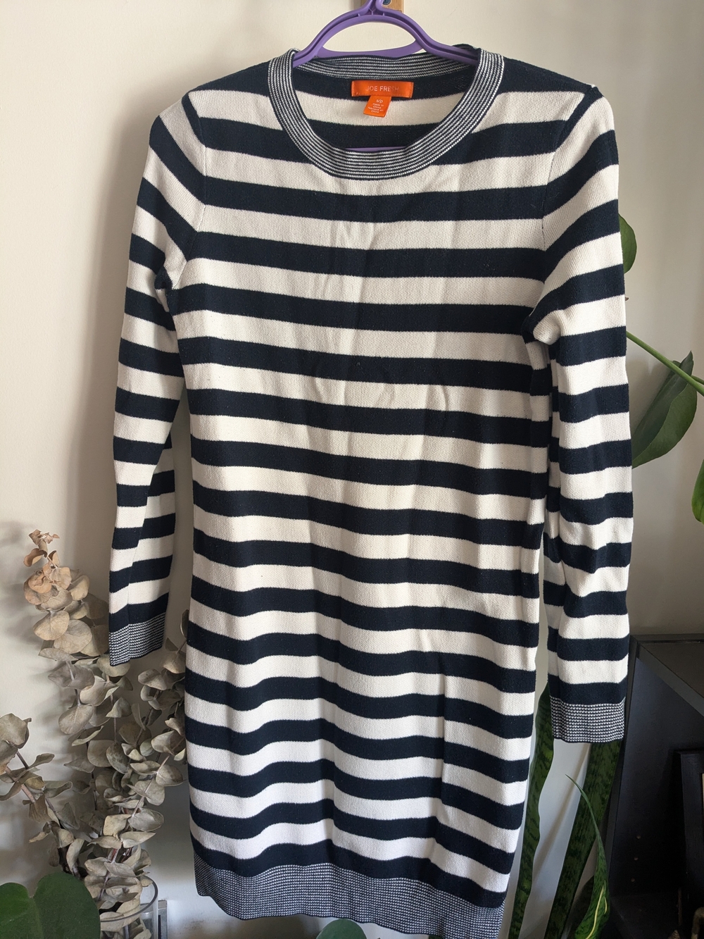 Joe Fresh Black and White Striped Knit Sweater dress- BUNDLE TO SAVE